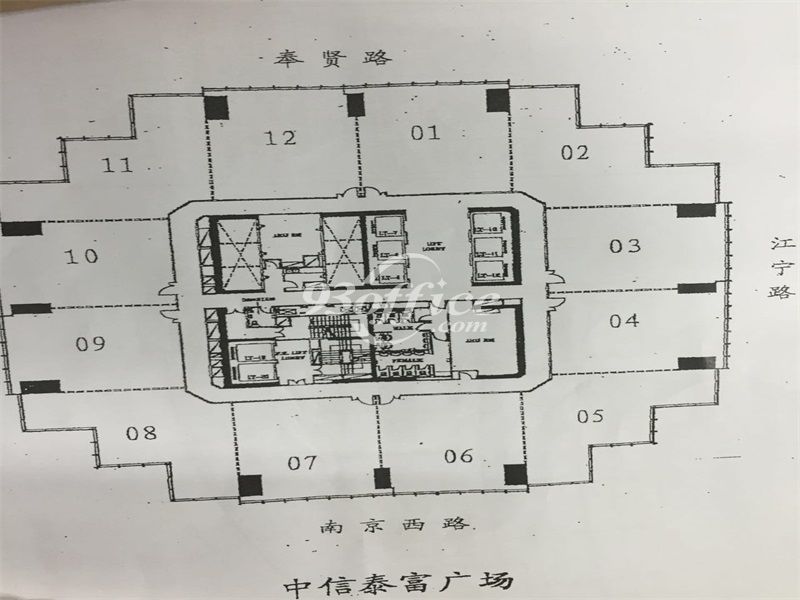 中信泰富广场办公楼租金-写字楼平面图 