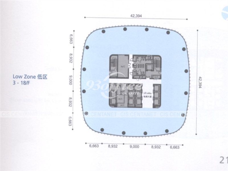 未来资产大厦办公楼租金-写字楼平面图