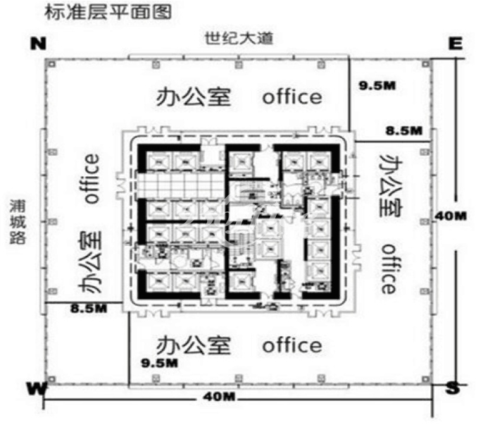 21世纪大厦办公楼租金-写字楼平面图