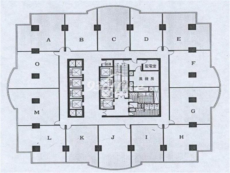 汤臣金融大厦办公楼租金-写字楼平面图