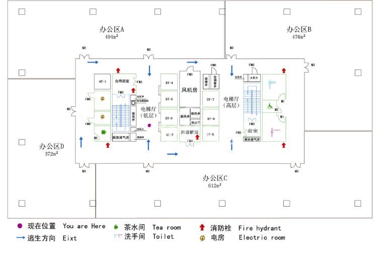 建滔企业广场办公楼租金-写字楼平面图