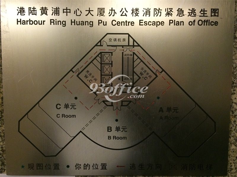 港陆黄浦中心办公楼租金-写字楼平面图