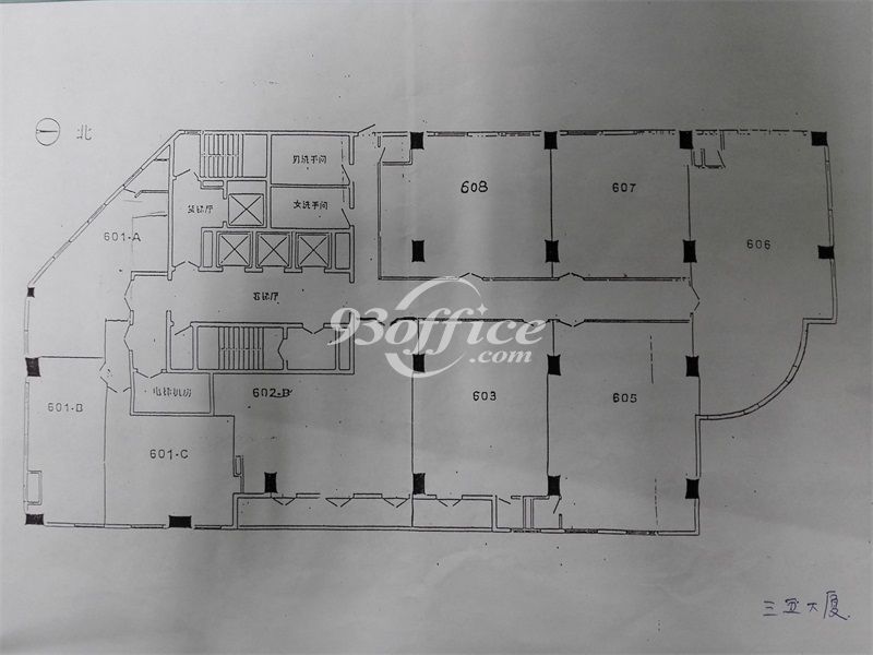 三五大厦办公楼租金-写字楼平面图 