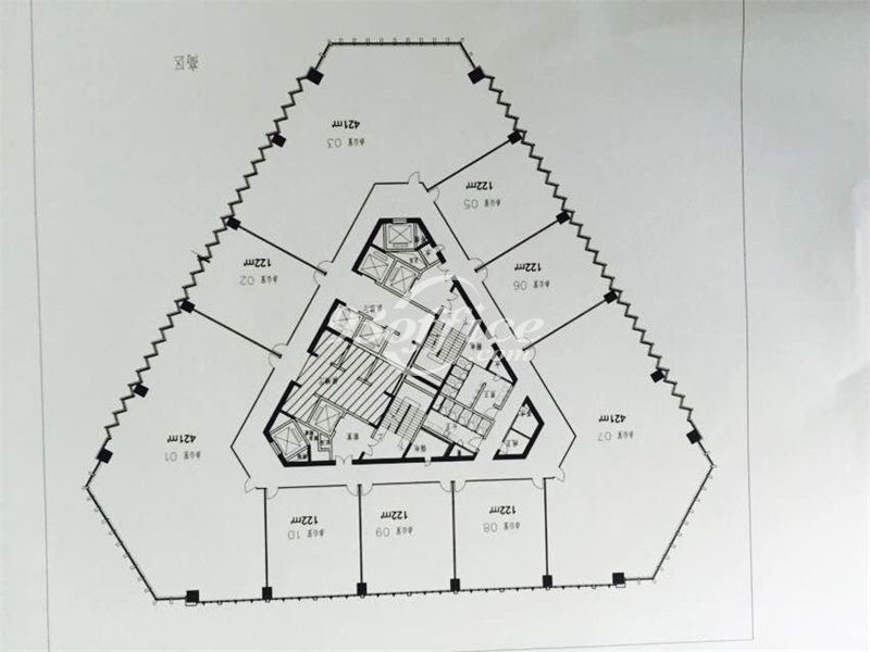 汇阳广场办公楼租金-写字楼平面图