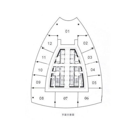 中融碧玉蓝天办公楼租金-写字楼平面图