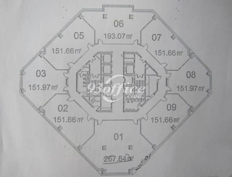 长峰中心办公楼租金-写字楼平面图