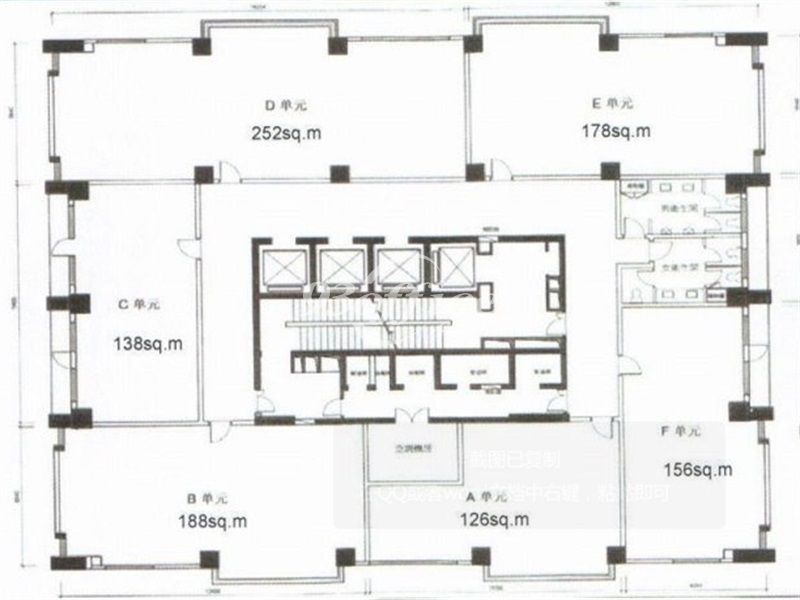 亚盛大厦办公楼租金-写字楼平面图