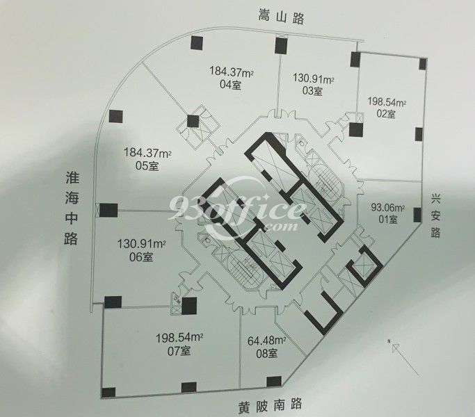 香港广场办公楼租金-写字楼平面图