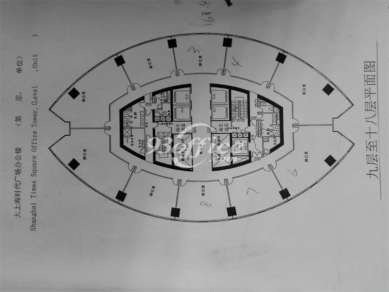 大上海时代广场办公楼租金-写字楼平面图
