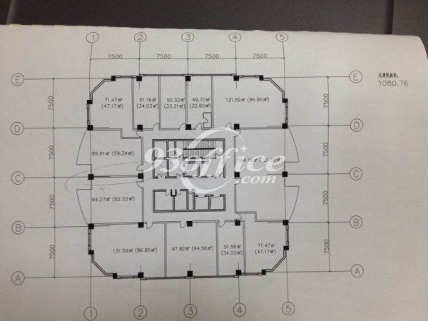 协泰中心办公楼租金-写字楼平面图 