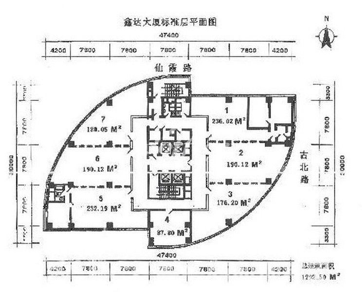 鑫达大厦办公楼租金-写字楼平面图