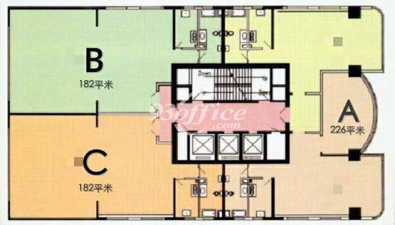 亨通国际大厦办公楼租金-写字楼平面图 