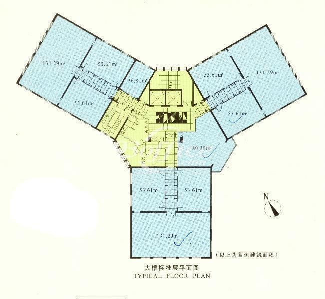 华联发展大厦办公楼租金-写字楼平面图 