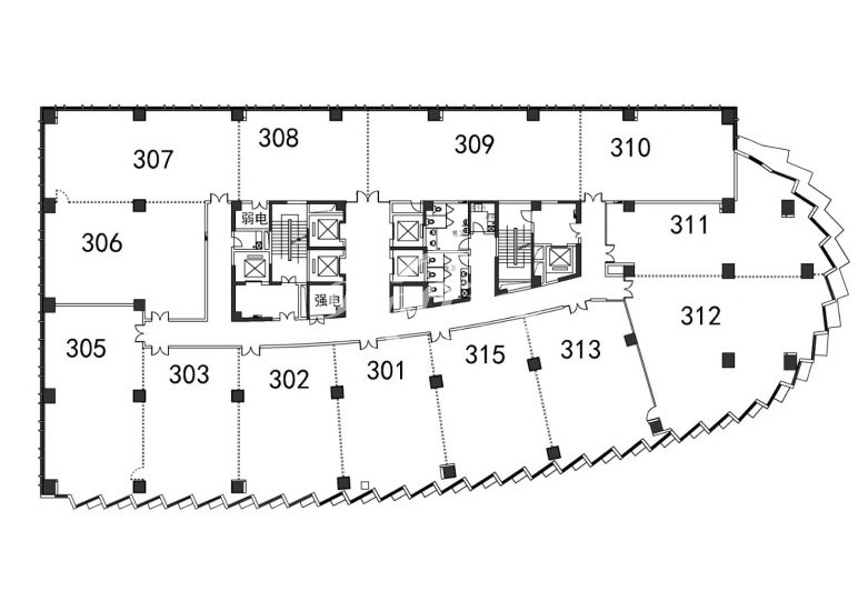 龙盛777办公楼租金-写字楼平面图 