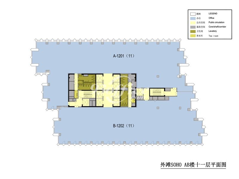SOHO外滩办公楼租金-写字楼平面图