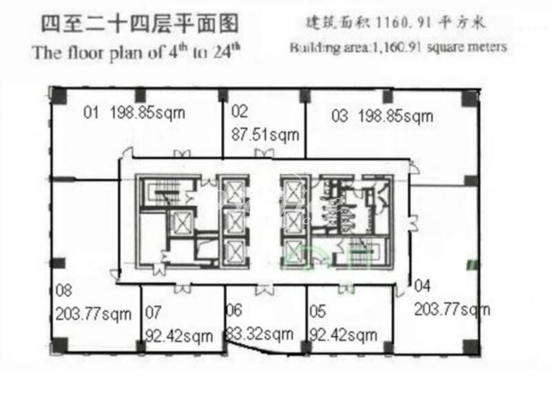 中达广场办公楼租金-写字楼平面图