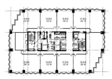 品尊国际中心办公楼租金-写字楼平面图