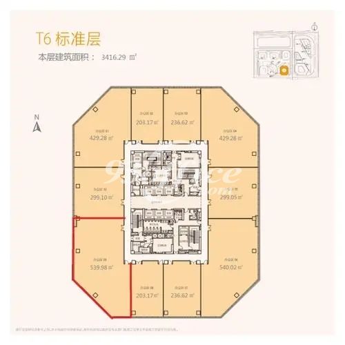 虹桥汇办公楼租金-写字楼平面图 