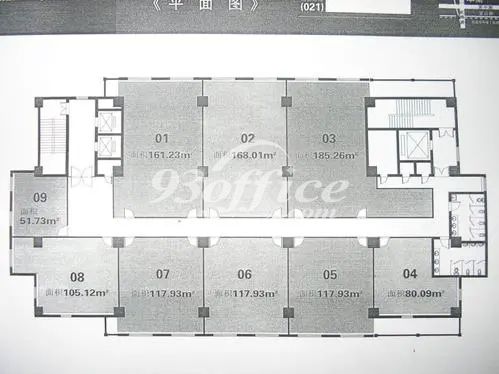 金虹桥商务广场办公楼租金-写字楼平面图 