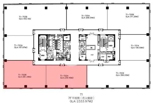 虹桥万科中心办公楼租金-写字楼平面图