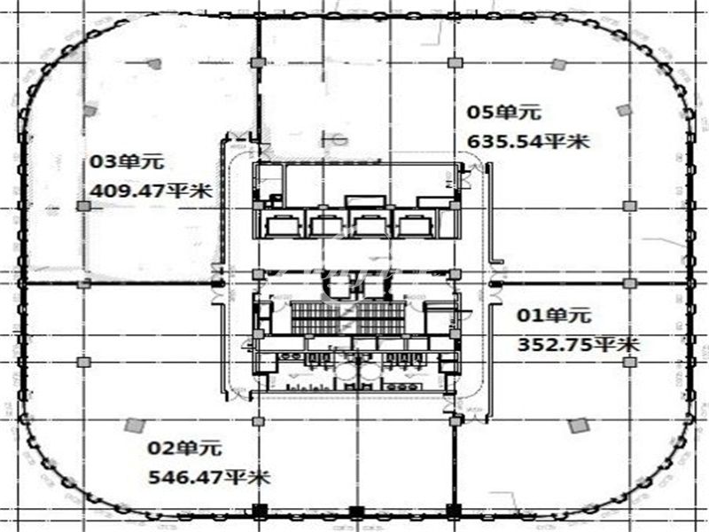 虹桥协信中心办公楼租金-写字楼平面图