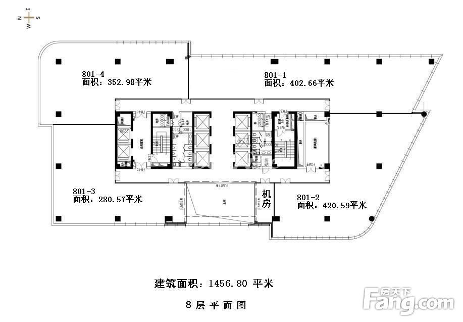 合生财富广场办公楼租金-写字楼平面图