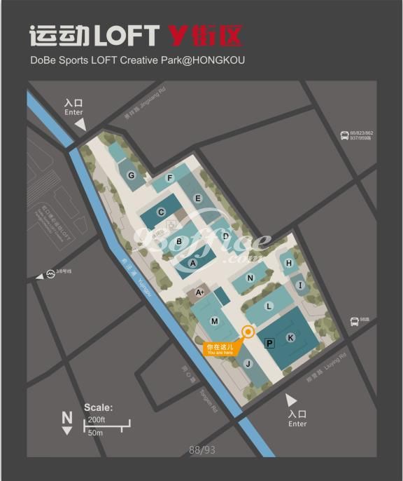 虹口足球场德必运动LOFT-Y街区创意园区出租-平面图