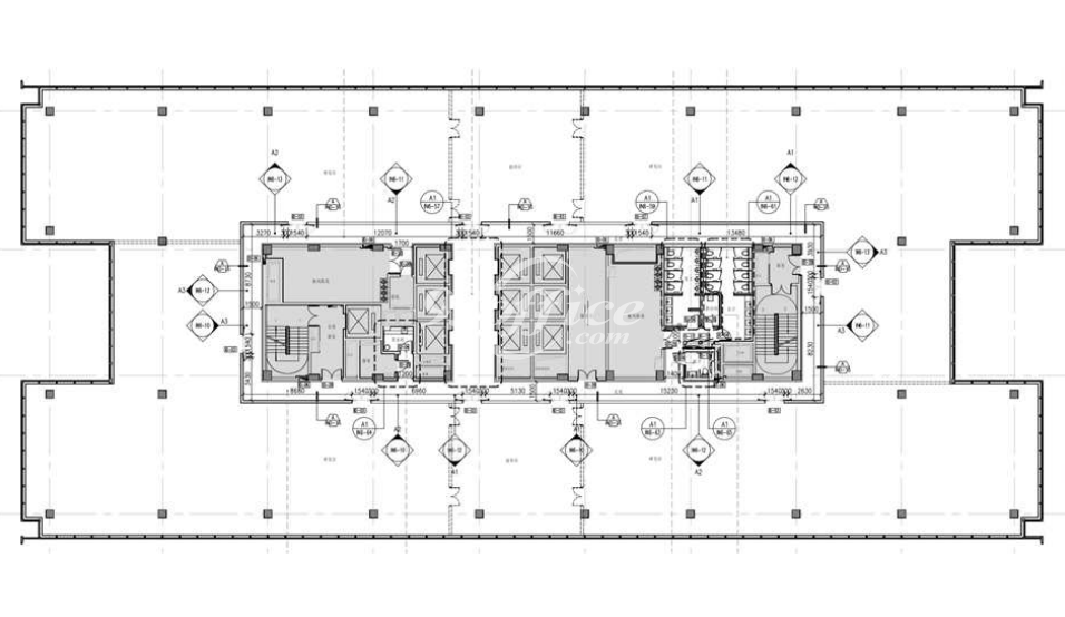 111源深大厦办公楼租金-写字楼平面图