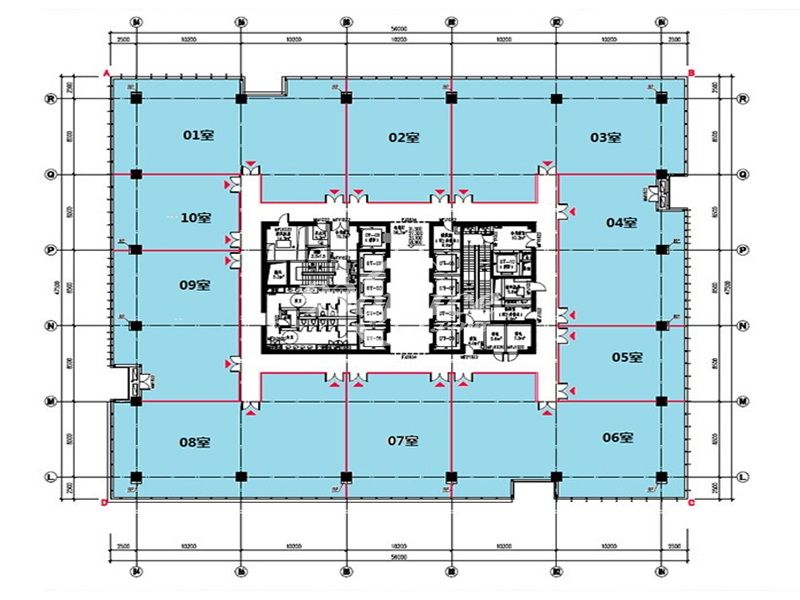 展想广场办公楼租金-写字楼平面图