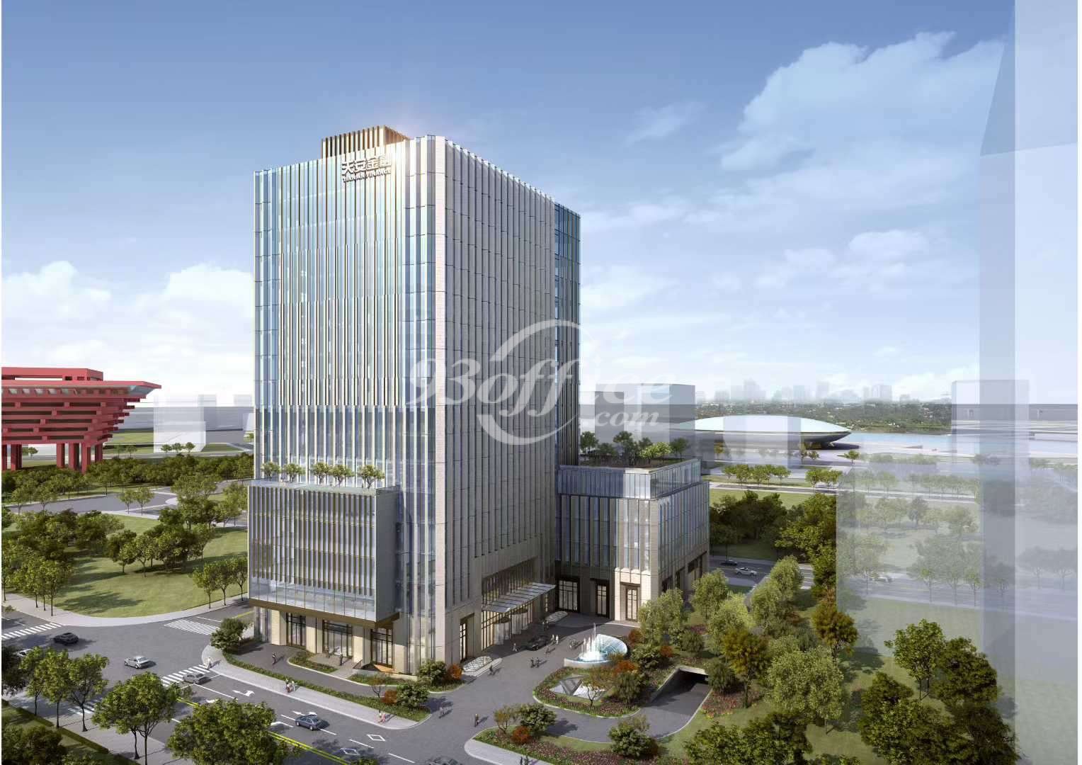 世博后滩申能金融大厦写字楼租金-办公楼外立面