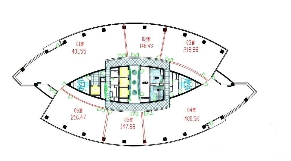 中财中心写字楼出租-办公楼标准平面图
